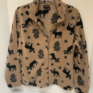 Diagonal Fleece with Reindeer size L Women’s Jacket